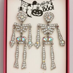 💀 Piper K Rhinestone Skeleton Earrings “Creep It Real” Halloween Jewelry 🎃
